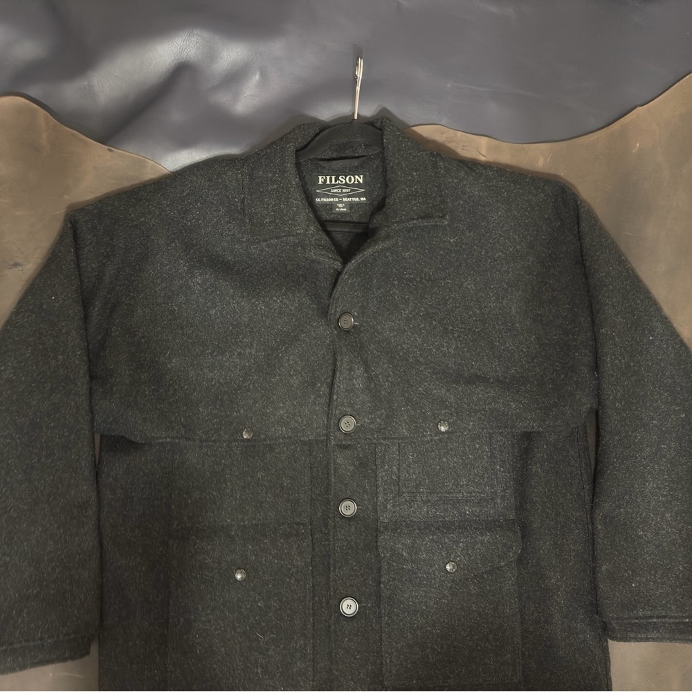 🔥 Filson Double Mackinaw Cruiser – Charcoal – XL Long – Excellent
